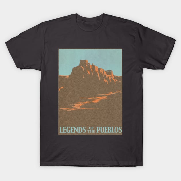 Vintage Travel Poster, Legends of the Pueblos T-Shirt by MasterpieceCafe